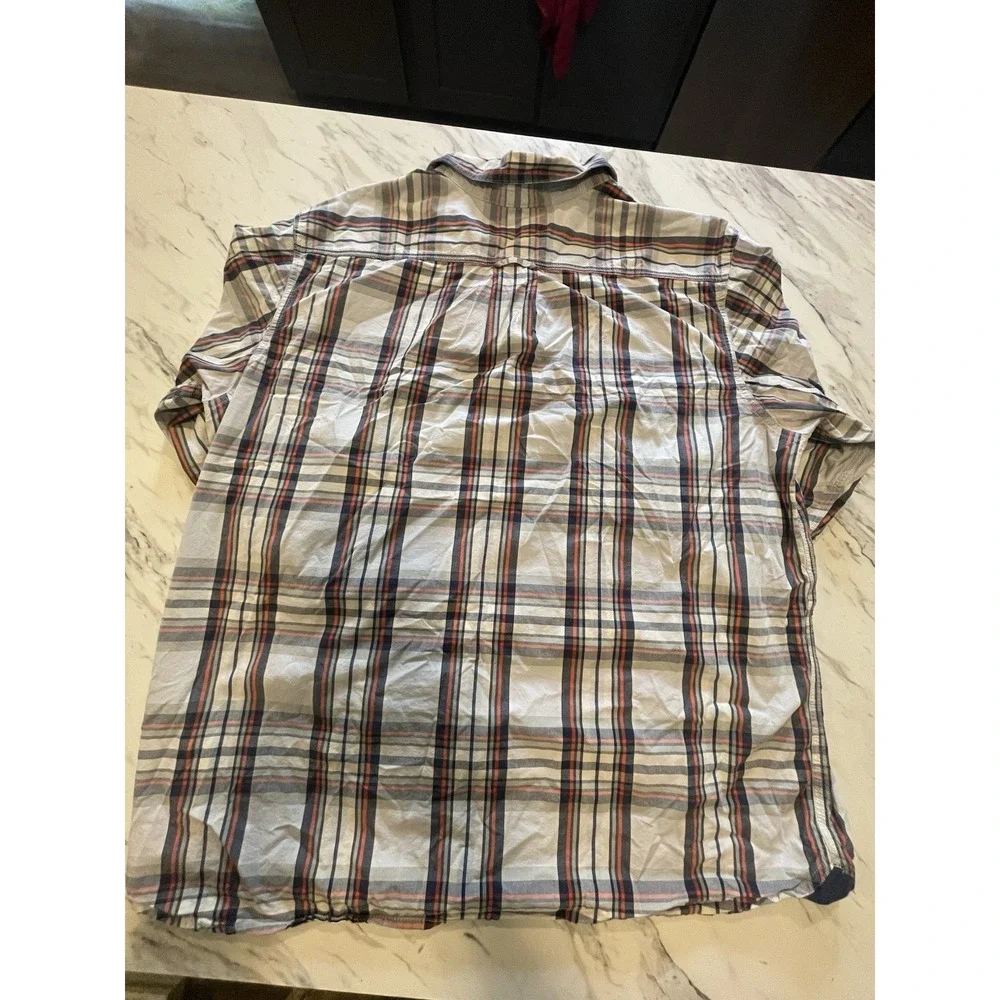 North Face Shirt Mens XXL Blue Plaid Long Sleeve Button-Down